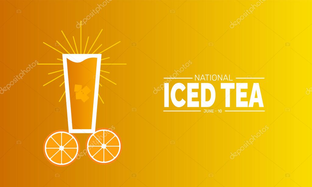 National Iced Tea Day. holiday concept, Perfect for background, banners, cards, posters, and social media design with text inscription and classic color for a professional look