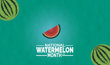 Ulusal Karpuz Ayı arkaplan çizimi. Tatil konsepti. Profesyonel illüstrasyon tasarımı ile arkaplan, pankart, kart ve poster tasarım şablonu için kullan