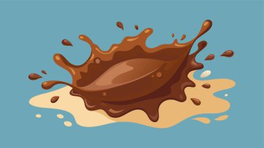 Çikolata küçük damlalar ve kıvrımlı akıntılarla sıçrar.