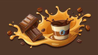 Erimiş siyah çikolata damlaları, sıcak kahve ve süt karışımı.