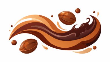 Erimiş siyah çikolata damlaları, sıcak kahve ve süt karışımı.