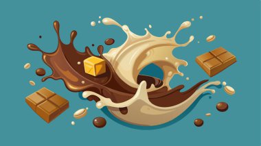 Erimiş siyah çikolata damlaları, sıcak kahve ve süt karışımı.