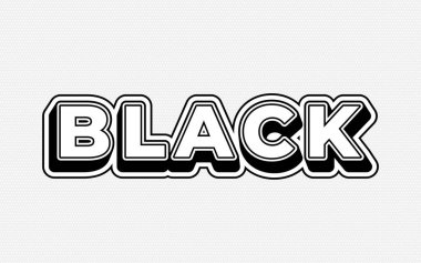 Siyah düzenlenebilir metin efekti, metin etkisi şablonu