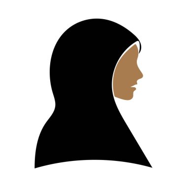 Elegant Female Silhouette in Hijab - Minimalist Vector Illustration clipart