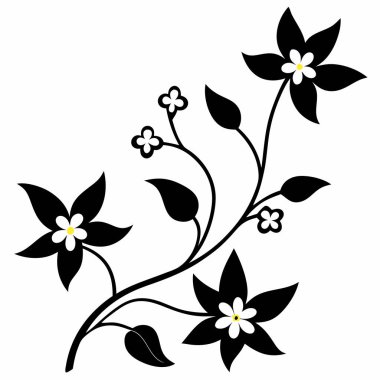 Zarif Siyah ve Beyaz Çiçek Tasarımı