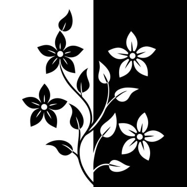 Zarif Siyah ve Beyaz Çiçek Tasarımı