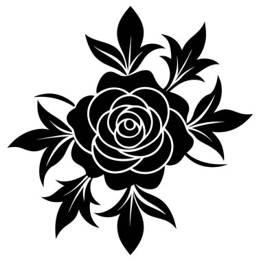 Siyah arka planda kırmızı ve krem güllerle süslü çiçek desenleri