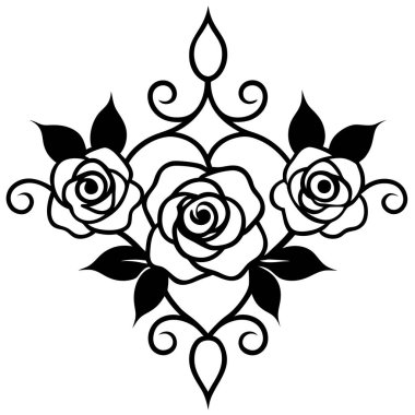 Dekoratif Kullanım için Süslü Vektör Tasarımı