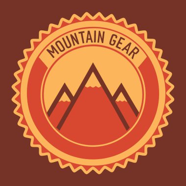 Stylish Mountain Apparel Badge Logo Design clipart