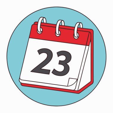 Zaman Yönetimi ve Planlama Grafikleri için Takvim Simgesi Vektör İllüstrasyon Tasarımı