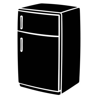 Ticari Kullanım ve Ev Aletleri için Buzdolabı İllüstrasyon Tasarım Vektör Sanatı