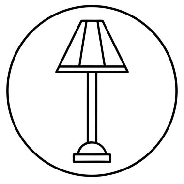 Klasik Sokak Lambası Vektör Sanat Tasarımı 'nın Basit Siyah ve Beyaz İllüstrasyonu