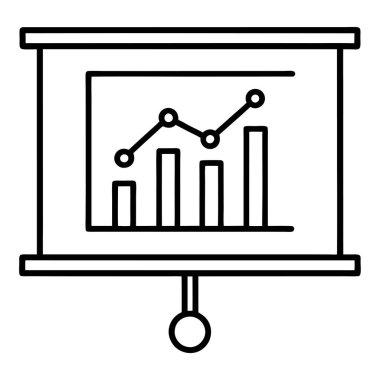 Grafikler ve Grafiklerle Sunum Standı 'nın Basit İllüstrasyonu