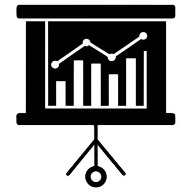 Grafikler ve Grafiklerle Sunum Standı 'nın Basit İllüstrasyonu