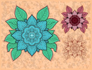 Karmaşık Mandala Tasarımı Boho Sanat, Dekoratif Parmak İzleri ve Tekstil Şablonları İçin Mükemmel