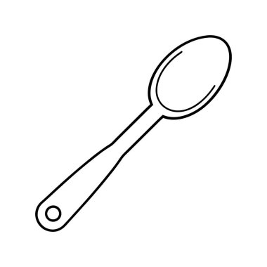Spoon Line çizim çizimi vektörü tasarladı