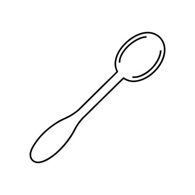 Spoon Line çizim çizimi vektörü tasarladı