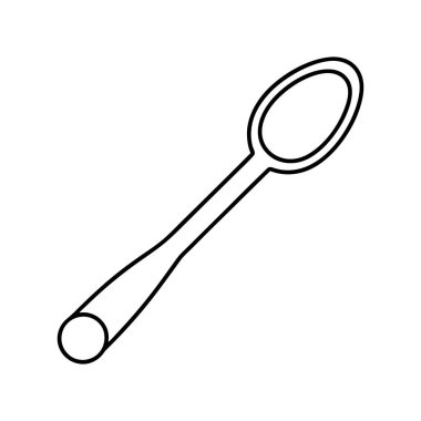 Spoon Line çizim çizimi vektörü tasarladı