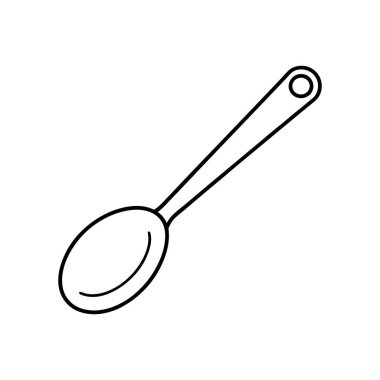 Spoon Line çizim çizimi vektörü tasarladı