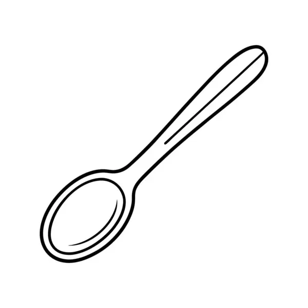 Spoon Line çizim çizimi vektörü tasarladı