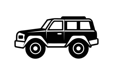 Off road car simgesi siluet vektör illüstrasyonu