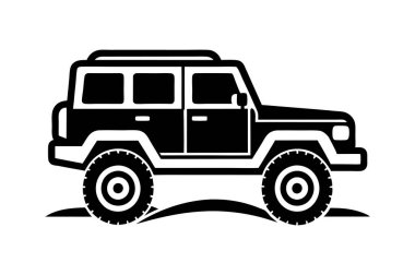 Off road car simgesi siluet vektör illüstrasyonu