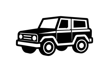 Off road car simgesi siluet vektör illüstrasyonu
