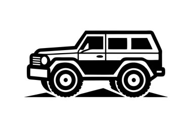 Off road car siluet vektör çizimi
