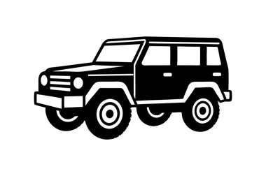 Off road car siluet vektör çizimi