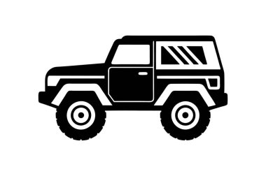 Off road car siluet vektör çizimi