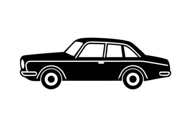 Retro araba silueti vektör illüstrasyon tasarımı