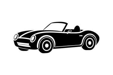 Roadsters araba simgesi siluet vektör illüstrasyon tasarımı