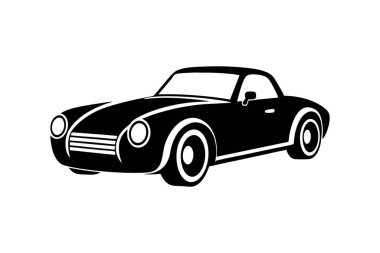 Roadsters araba simgesi siluet vektör illüstrasyon tasarımı