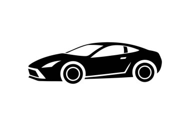 spor araba simgesi siluet vektör illüstrasyon tasarımı