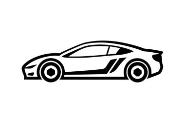 Spor araba simgesi çizimi sanat vektörü çizimi tasarımı