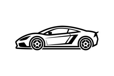 Spor araba çizgisi sanat vektörü çizimi tasarımı