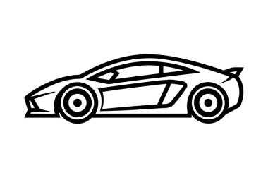 Spor araba çizgisi sanat vektörü çizimi tasarımı