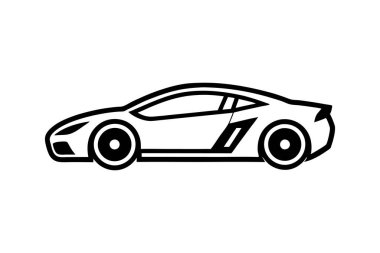 Spor araba çizgisi sanat vektörü çizimi tasarımı