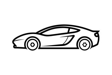 Spor araba çizgisi sanat vektörü çizimi tasarımı