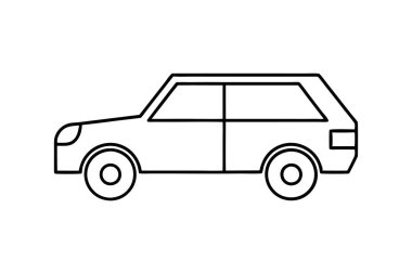 kutu araba simgesi çizgisi sanat vektör tasarımı illüstrasyon sanatı