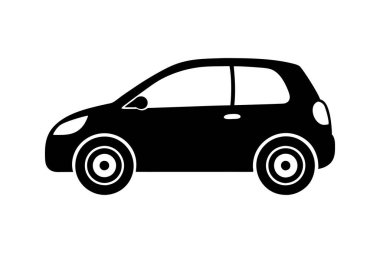 kompakt araba siluet vektör illüstrasyon tasarımı