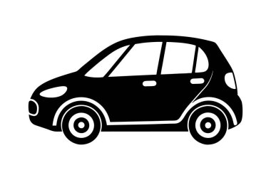 kompakt araba siluet vektör illüstrasyon tasarımı