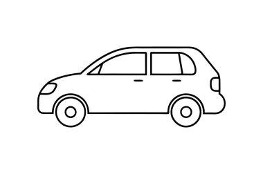 kompakt araba ana hatları vektör çizim çizimi sanatı