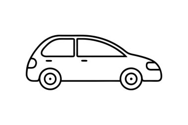 kompakt araba ana hatları vektör çizim çizimi sanatı