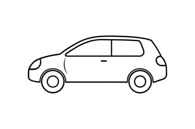 kompakt araba ana hatları vektör çizim çizimi sanatı
