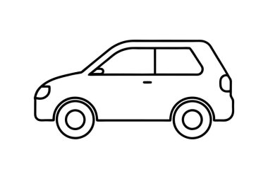 kompakt otomobil çizgisi sanat vektör çizimi tasarımı ana hatları