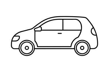kompakt otomobil çizgisi sanat vektör çizimi tasarımı ana hatları