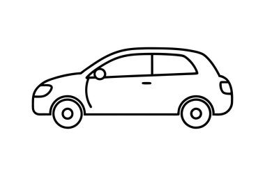 kompakt otomobil çizgisi sanat vektör çizimi tasarımı ana hatları