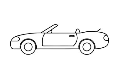Üstü açılabilir araba simgesi çizimi çizimi çizimi