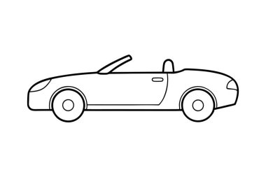 Üstü açık araba çizgisi çizimi çizimi